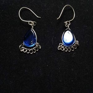Blue and silver earrings